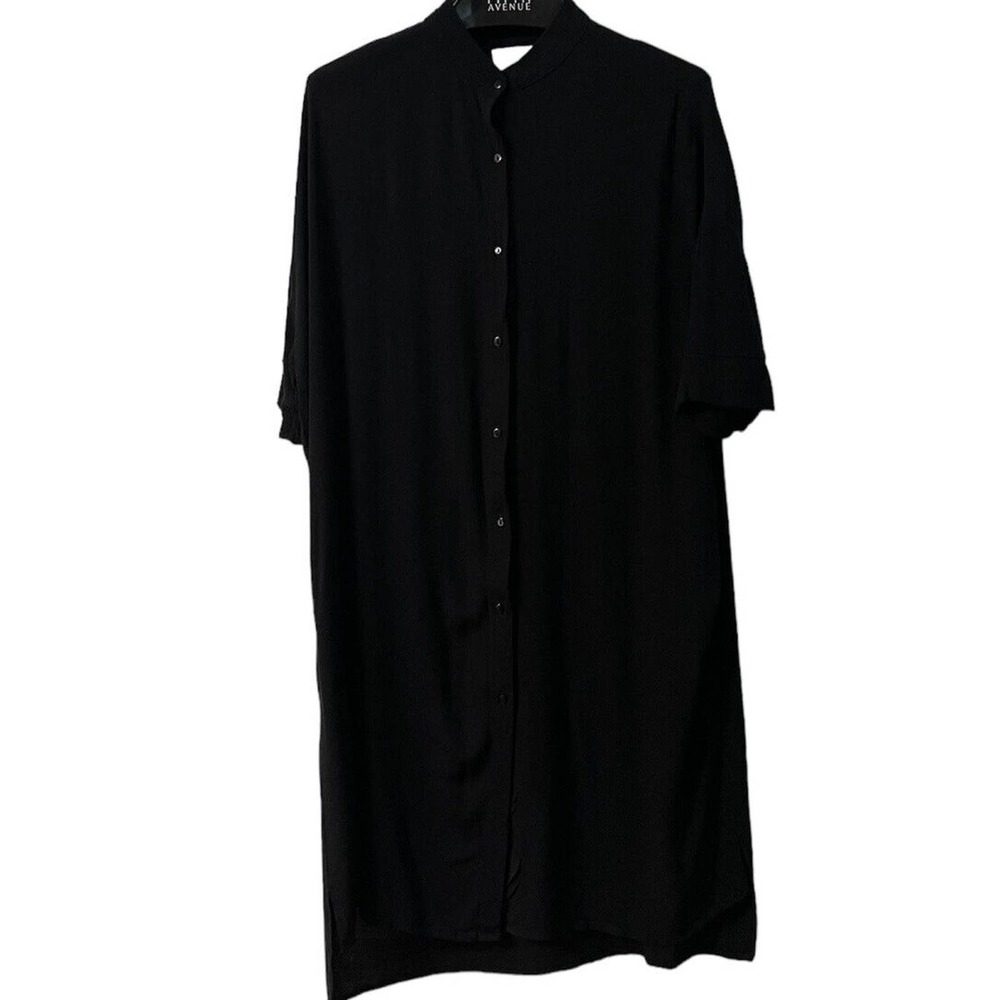 Liberte Essentiel Susanna SS Midi Dress Ladies Small Black- Button Front